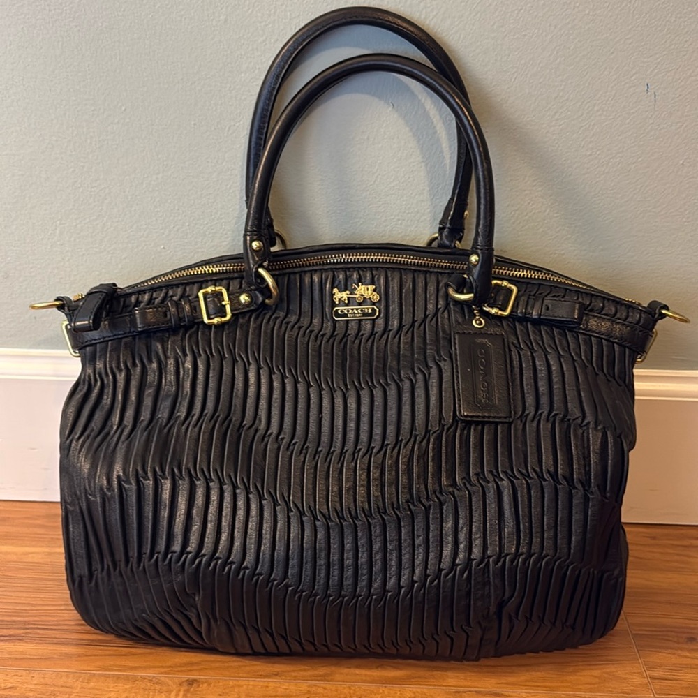 Coach Madison Large Black Leather Handbag